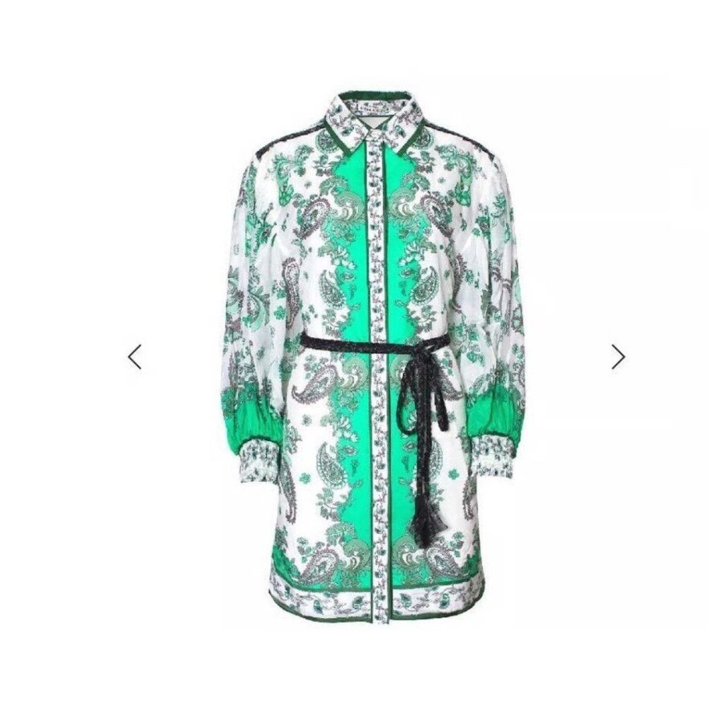 Alice and Olivia Oralia Printed Belted Dress - size 6 - NWT - Picture 2 of 9